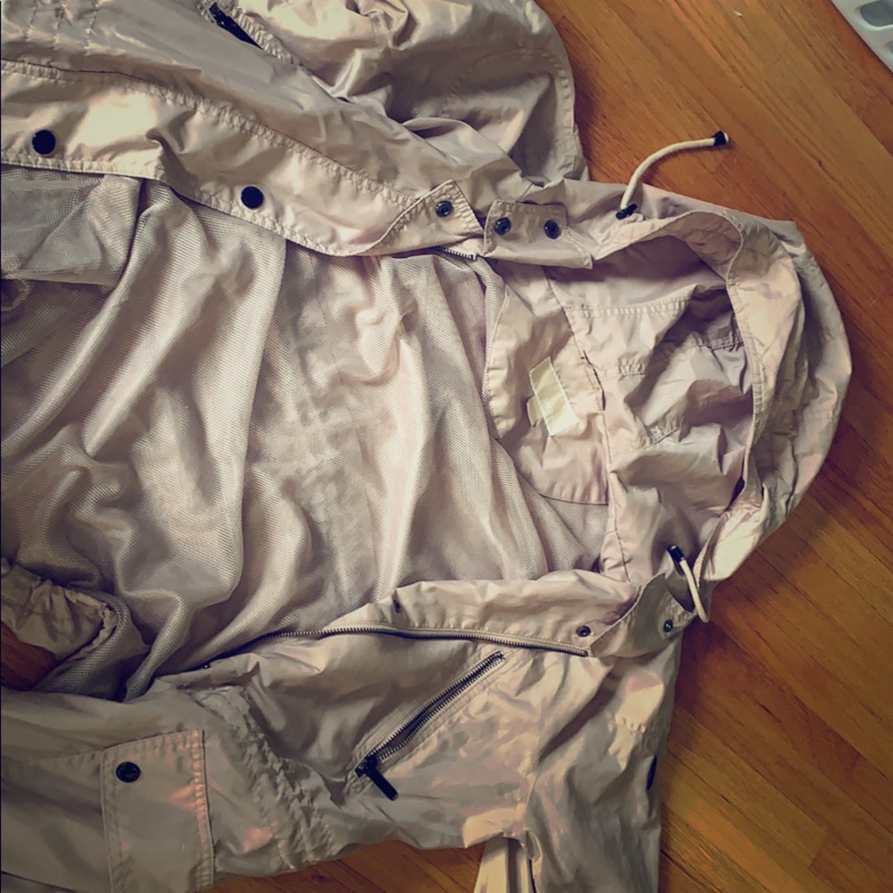 Tan rain coat